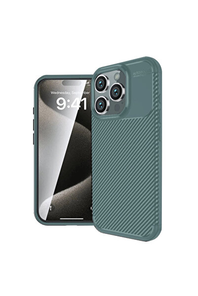eco port iPhone 16 Pro Max Case Auto Focus Carbon Cover - Dark Green