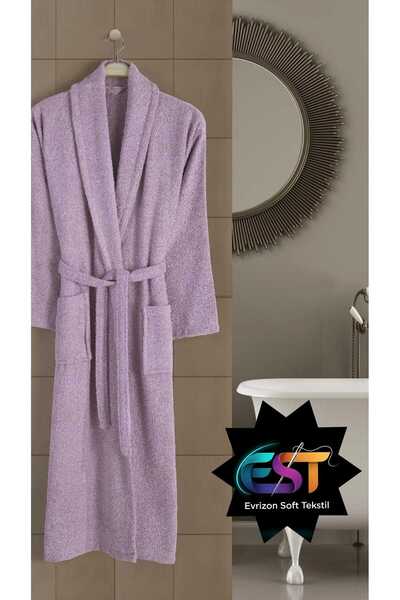 EVRİZON Дорослий бавовняний халат з кучерями, унісекс