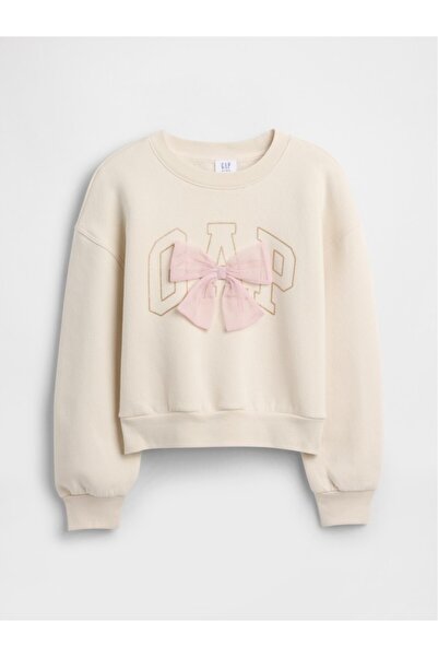 GAP Girl's Off-White Oversized Graphic Sweatshirt