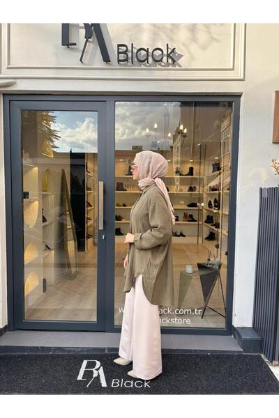 Invee Γυναικείο πουκάμισο με αυτοσχεδιασμένο σχέδιο Χακί Πράσινο