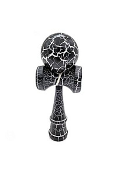 Produs Redus Kendama profesionala din lemn 18 cm culoare negru/alb