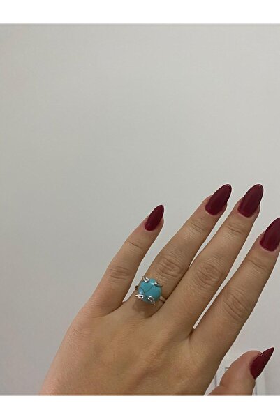 Velora Accessories Turkuaz (Firuze) Doğaltaş Yüzük