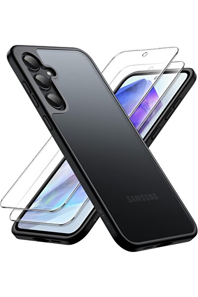 JETech 3-in-1 Matte Case for Samsung Galaxy A55 5G with 2-Pack Tempered Glass...