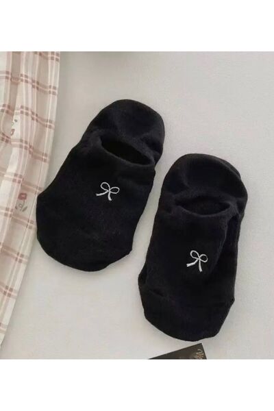 Vast 5 чифта двуцветни дамски невидими памучни чорапи с шарка от панделки