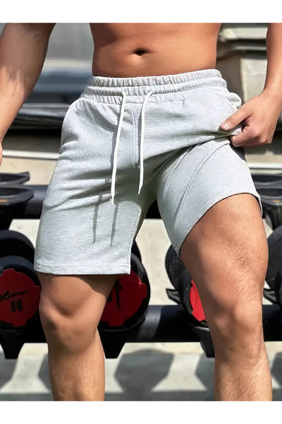 KİMSE GÖRMEDEN شورت رياضي يونيسكس بقصة مريحة