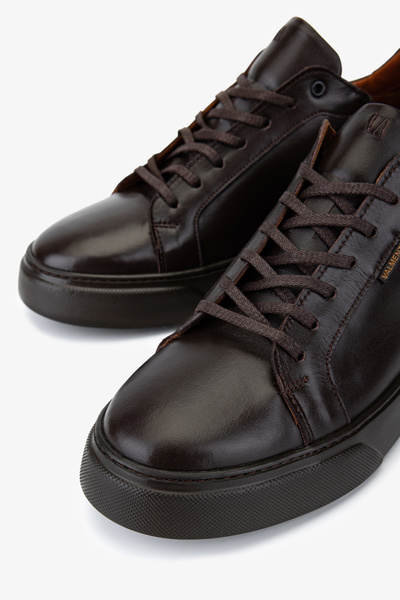 Valmenti Men's Genuine Leather Brown Sneakers & Sports Shoes