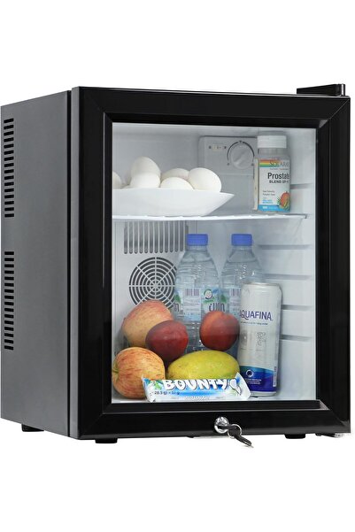 RUBIK ميني بار بسعة 30 لترًا بباب زجاجي، مبرد مشروبات للغرفة مع مفتاح، تبريد حراري كهربائي بدون ضوضاء