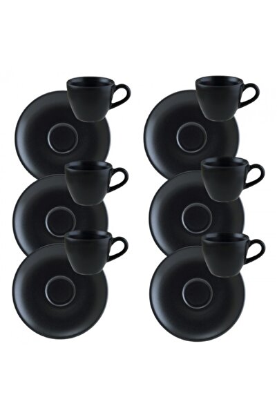 Bonna Set of 6 porcelain cups and saucers NOTTE 80ml for coffee