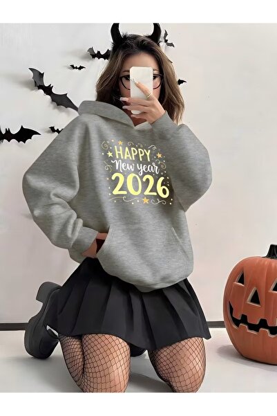Flaubert - Christmas Women Hoodie Printed Sweat Quality 3 Yarn Fabric Modern Oversized Cut