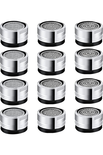 Honoson 12-Piece 2.2 GPM Sink Faucet Aerator Replacement Kit (15/16" / 24mm, Mixed Style)