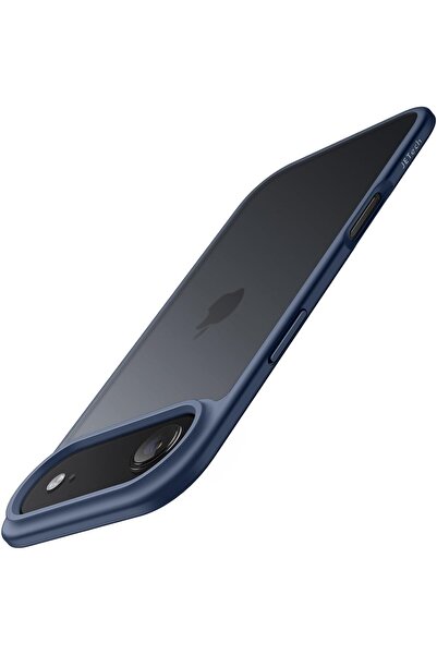 JETech جراب غير لامع لهاتف iPhone 17 Air - أزرق عاصف، مقاوم للصدمات، ظهر شفاف...