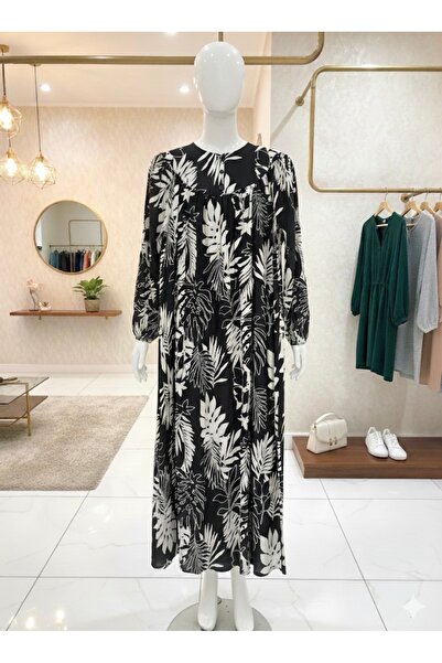 fariza tekstil Rochie largă din viscoză croială cu robă elastică, stil tesettür