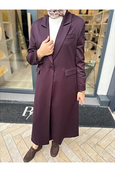 QOOQ STORE 26Fw633 Single Button Women's Jacket Plum