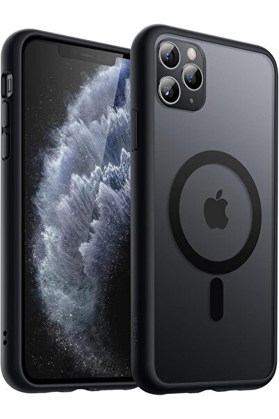 JETech Magnetic Case for iPhone 11 Pro (5.8-inch) MagSafe Compatible, Translucent Matte Black