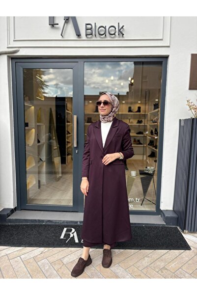 QOOQ STORE 26Fw633 Single Button Women's Jacket Plum