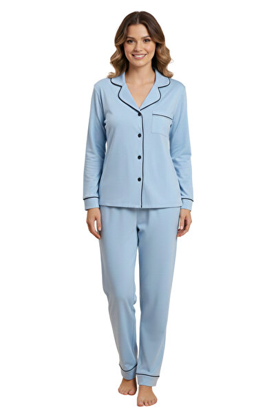 vory Set de pijamale din 2 piese pentru femei, cu guler, cu nasturi, VR.PA30.T01.Y11.1X