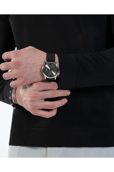 TerziAdemAltun Italian Style S Slim Fit Polo Neck Knitwear Sweater Black T14515