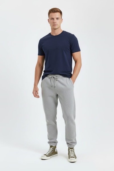 fh fashionhere Men's Elasticated Cuffs 3 Thread Cotton Soft Jogger Stone Color Sweatpants