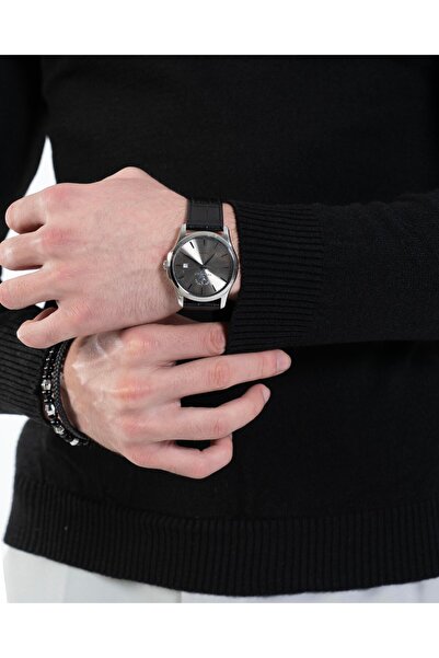 TerziAdemAltun Italian Style S Slim Fit Men's Half Turtleneck Knitwear Sweater Black T13601