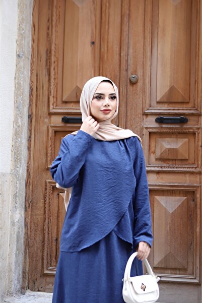 NİSUM MODA Φόρεμα από μεταξωτό σουέτ με πλισέ στον ώμο