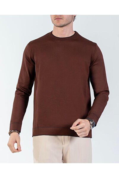 TerziAdemAltun Italian Style S Slim Fit Crew Neck Knitwear Sweater Tile T14507