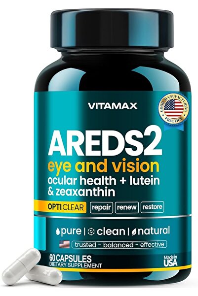 Vitamax Areds 2 Eye Vitamins - Lutein, Zeaxanthin, Bilberry, Astaxanthin Mine...