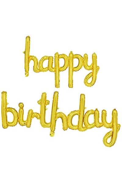 Danex Metallic Foil Balloon Set 'Happy Birthday' Gold, 45x85 & 45x124 cm