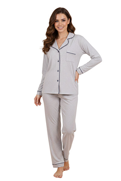 vory Women's Modal Shirt Collar Buttoned 2-Piece Pajama Set Vr.Pa30.T01.Y11.1X