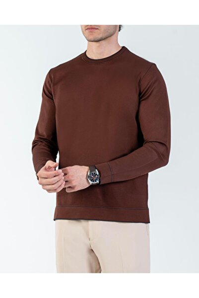 TerziAdemAltun Italian Style S Slim Fit Crew Neck Knitwear Sweater Tile T14507
