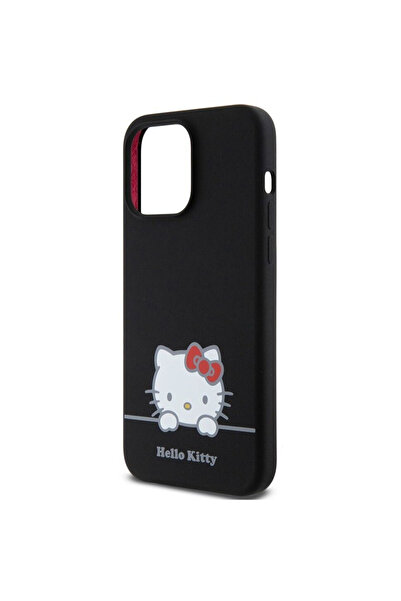 Hello Kitty Case for iPhone 15 Pro Max Liquid Silicone Daydreaming Logo Black