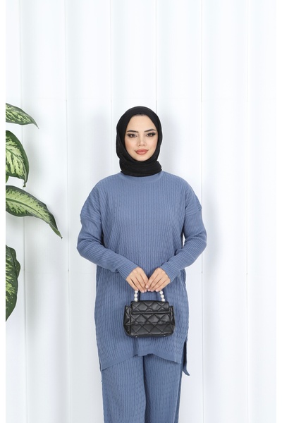 NİSUM MODA Hair Braided Knitwear Set