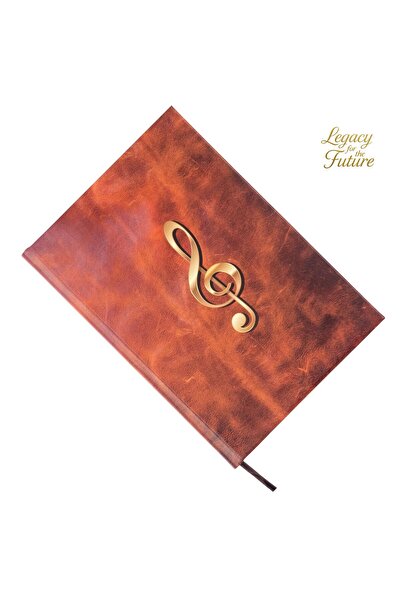 BİDEFTER Piano Note Book (g Major) 100% Handmade, Hand Sewing, 2026 Collection – Artistic Leather – A/5