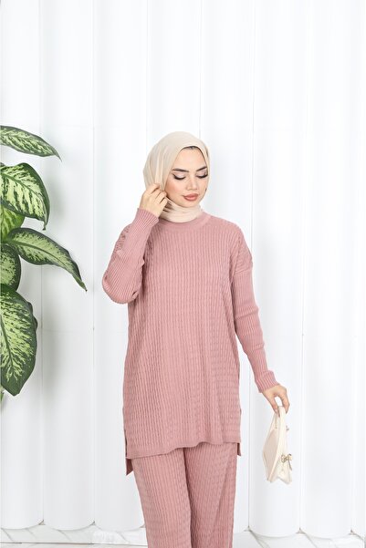 NİSUM MODA Hair Braided Knitwear Set