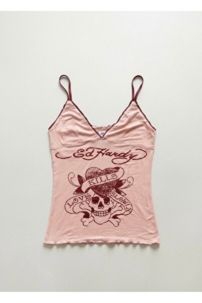 Köstebek Pink Love Kills Slowly Strap Crop T-Shirt