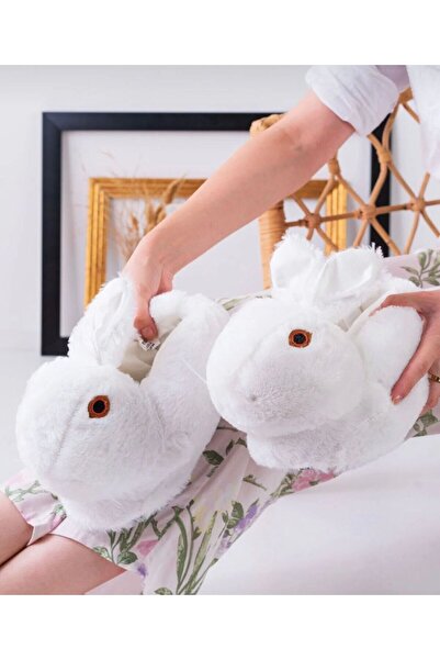 Ems Plush Sleeves with Rabbit Figures Home Slippers Unisex