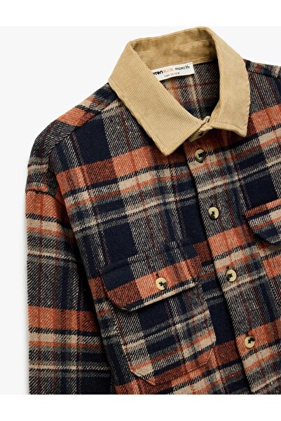 Koton Boy's Long Sleeve Plaid Lumberjack Shirt with Pocket Detail (Aw 25)