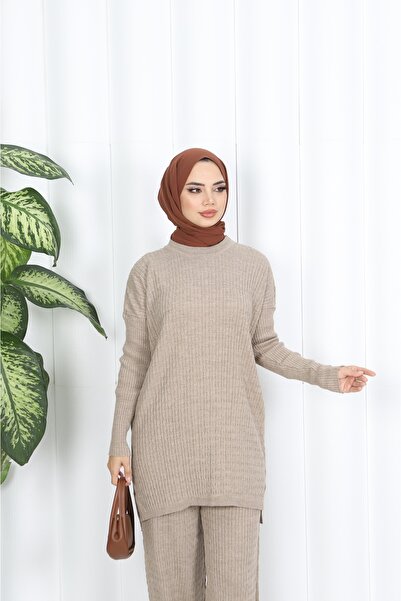 NİSUM MODA Hair Braided Knitwear Set