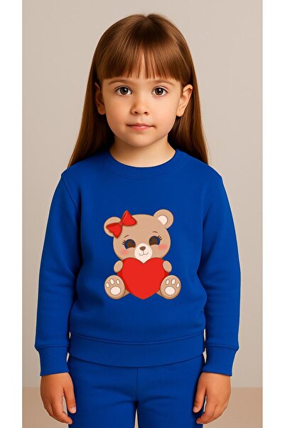 playwear Set pentru copii Hanorac cu imprimeu BEAR HEART pentru fete și băieț...