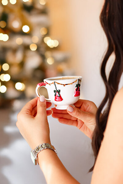 SİNEM YAMAN HOME YILBAŞI ÇAN SERAMİK MUG / EL YAPIMI SERAMİK KUPA