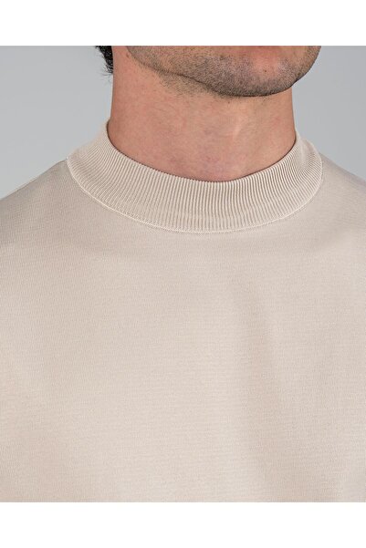 TerziAdemAltun Italian Style S Slim Fit Crew Neck Knitwear Sweater Stone T14523