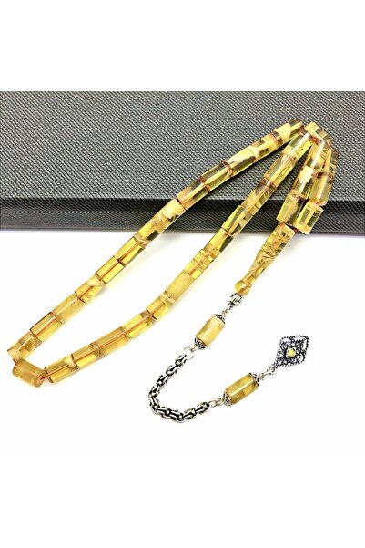 KANUNİ TESBİH سبحة كهرمان أصفر مقطوعة ومصقولة طراز KNN01