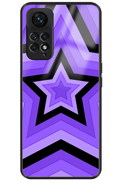 WANNA PROTECT جراب هاتف شاومي ريدمي نوت 12 برو 4G لامع بنمط النجوم الأرجوانية...