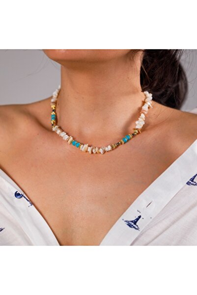 Ezera Shell Chip Necklace, 40+5 cm