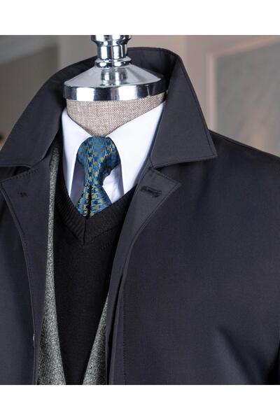 TerziAdemAltun Italian Style m Transitional Men's Trench Coat Coat Black T7987