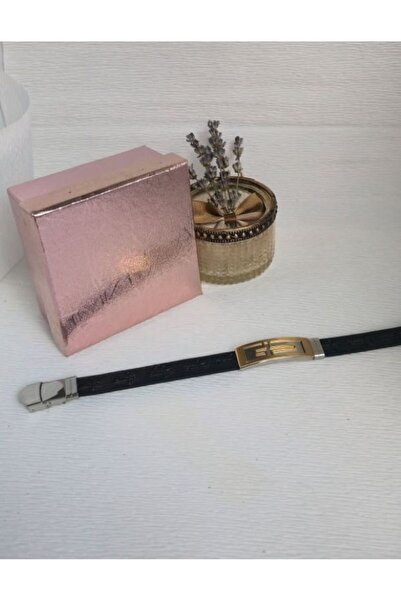 Amma Design Men's stainless steel bracelet with leather strap, modern model