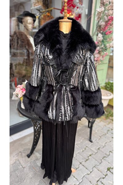 ŞEHRAZAT BUTİK Tasarım Payet Pullu Kürk