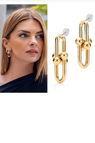 naaksesuar Tfn Model Gold Sallantılı Vip Küpe