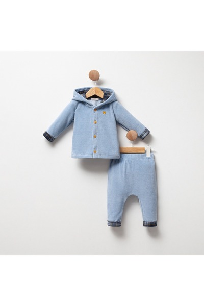 Cassiope Curly Bear Kadife Erkek Bebek İkili Takım