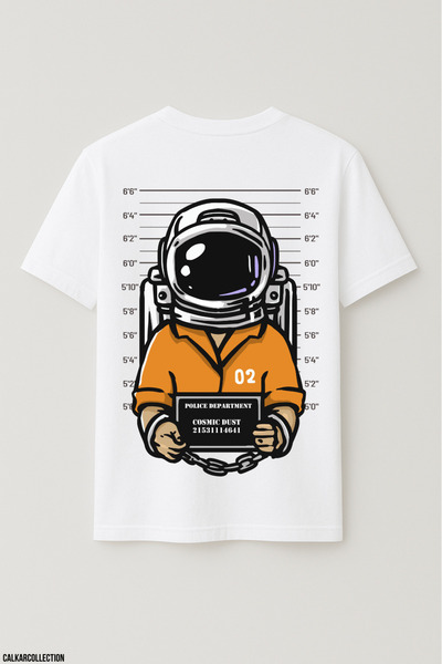 CALKARCOLLECTION Unisex Oversized Cosmic Dust Astronaut T-Shirt