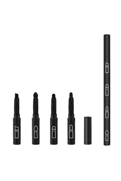 DAMUR 4in1 Makeup Brush Set, for Eyeshadow, Eyebrows and Lips, 16 cm, Plastic...